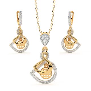 Shirley Round Diamond Pendant Set